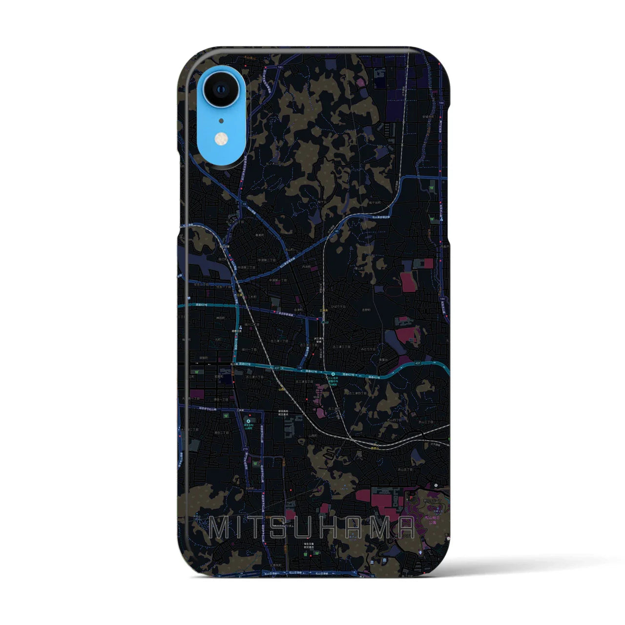 【三津浜(愛媛県)】地図柄iPhoneケース(バックカバータイプ)