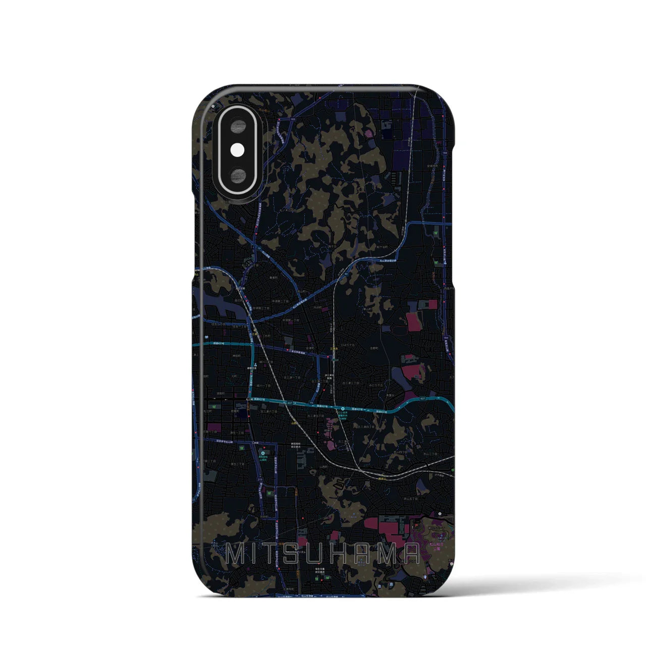 【三津浜(愛媛県)】地図柄iPhoneケース(バックカバータイプ)