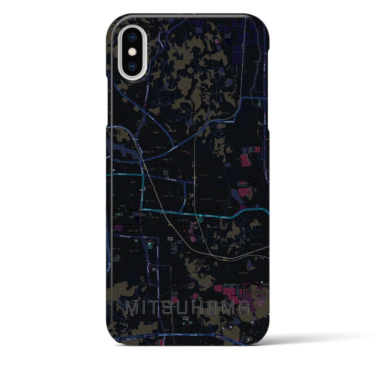 【三津浜(愛媛県)】地図柄iPhoneケース(バックカバータイプ)