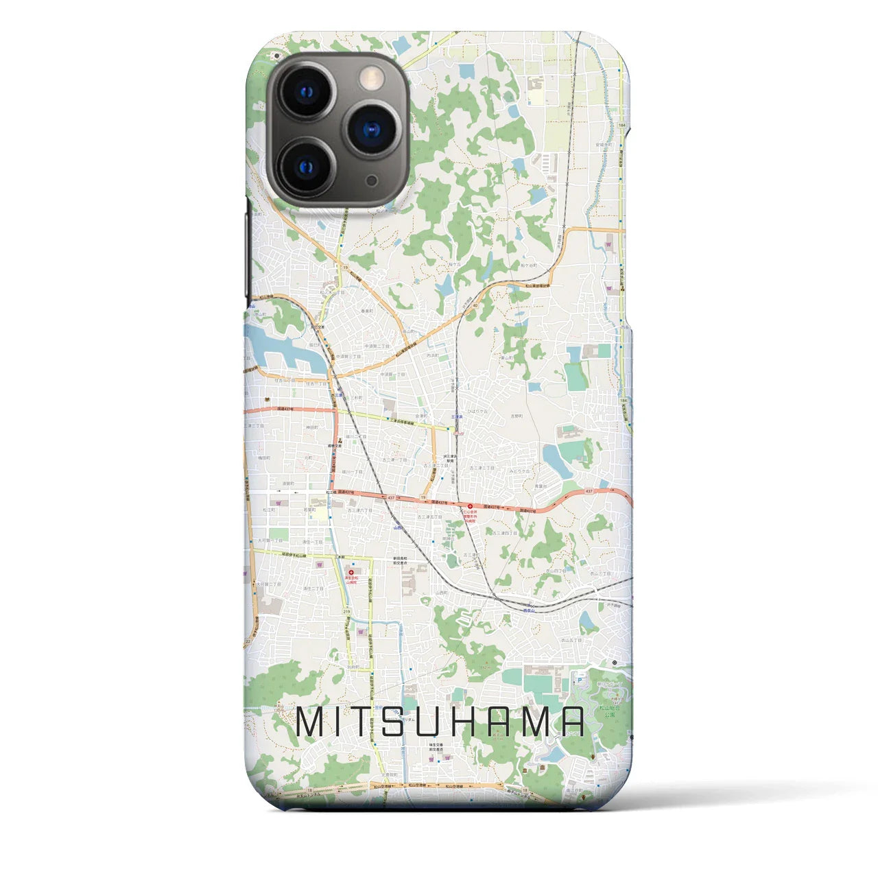 【三津浜(愛媛県)】地図柄iPhoneケース(バックカバータイプ)