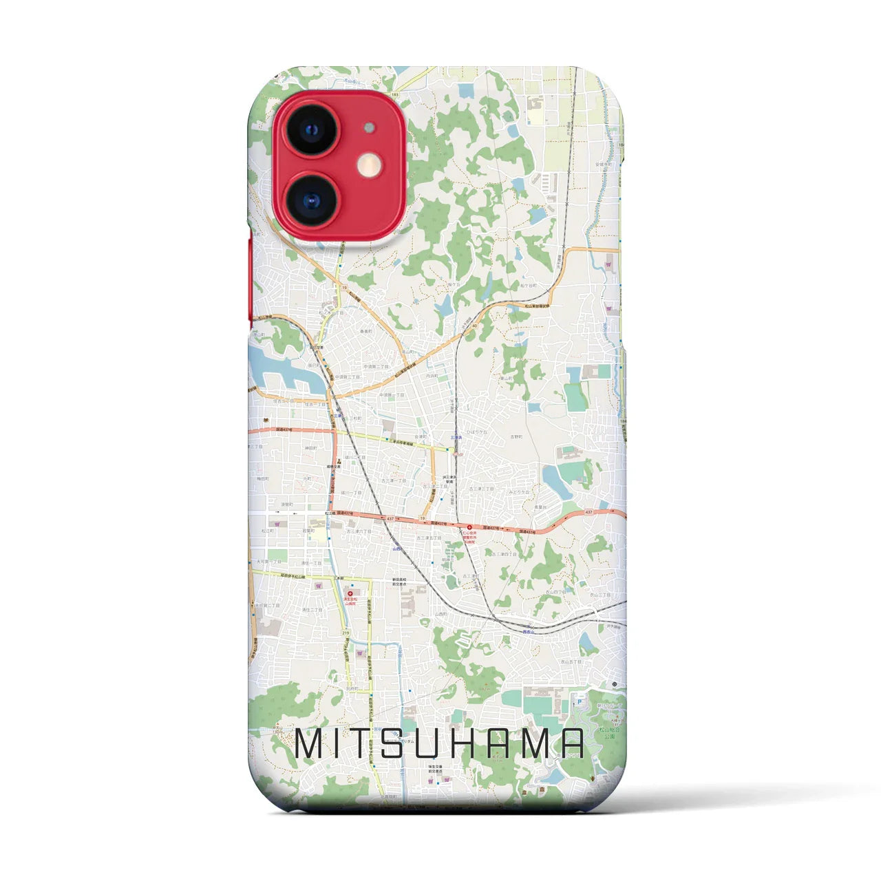 【三津浜(愛媛県)】地図柄iPhoneケース(バックカバータイプ)