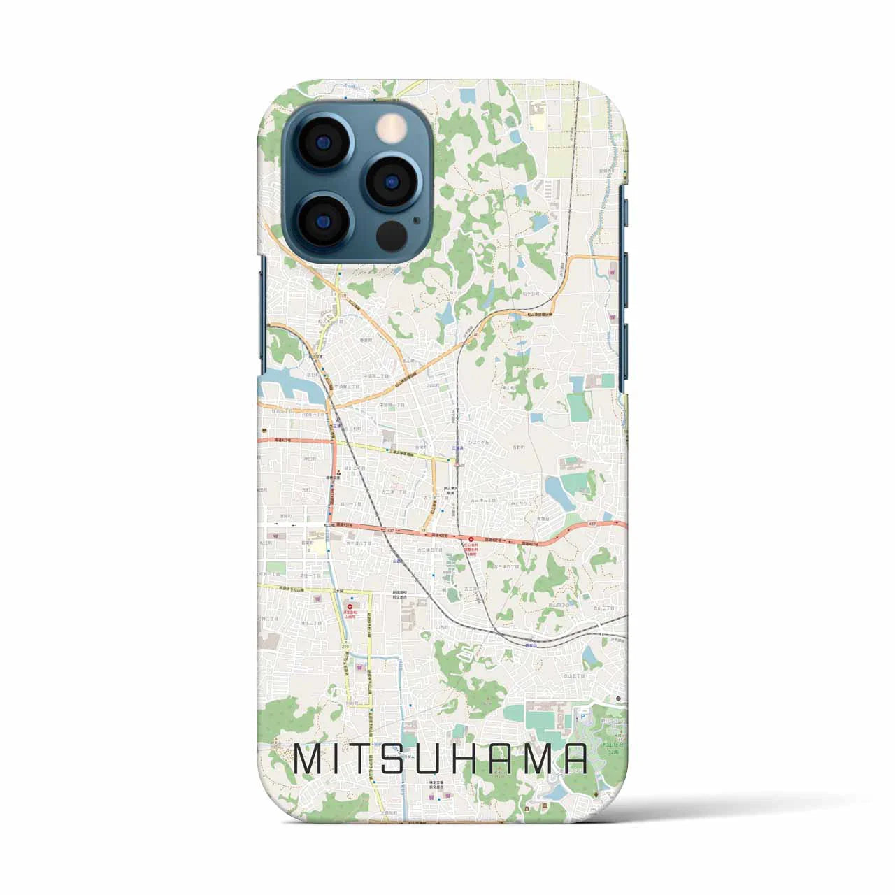 【三津浜(愛媛県)】地図柄iPhoneケース(バックカバータイプ)