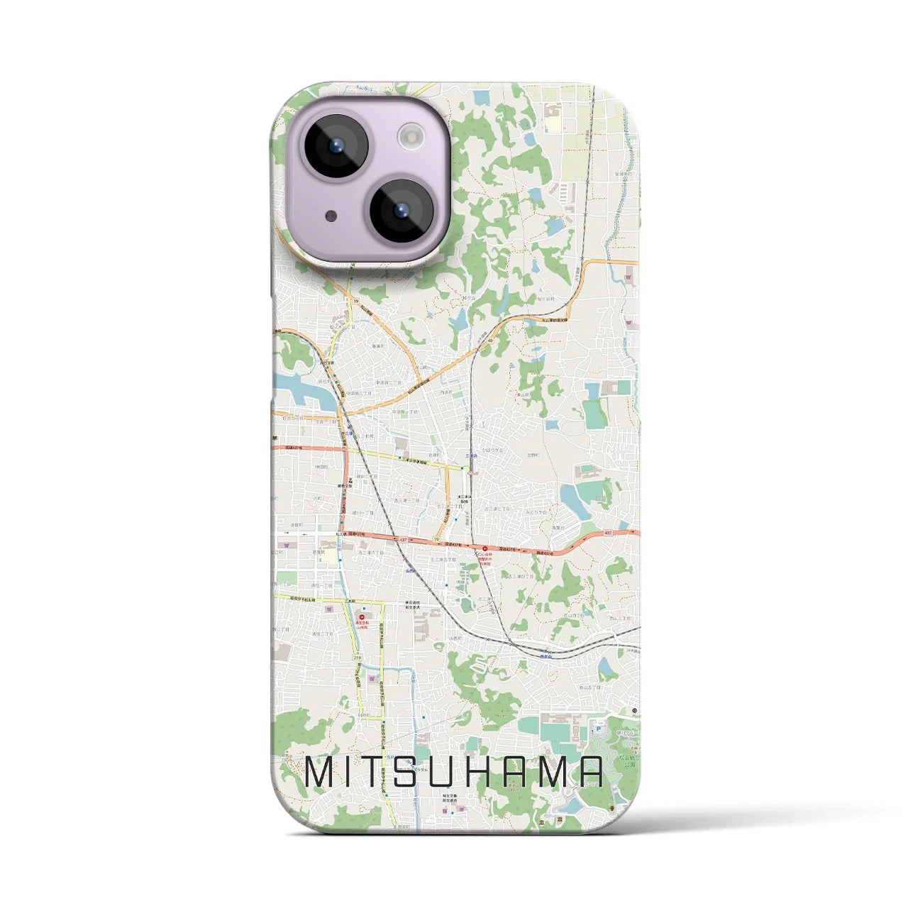 【三津浜(愛媛県)】地図柄iPhoneケース(バックカバータイプ)