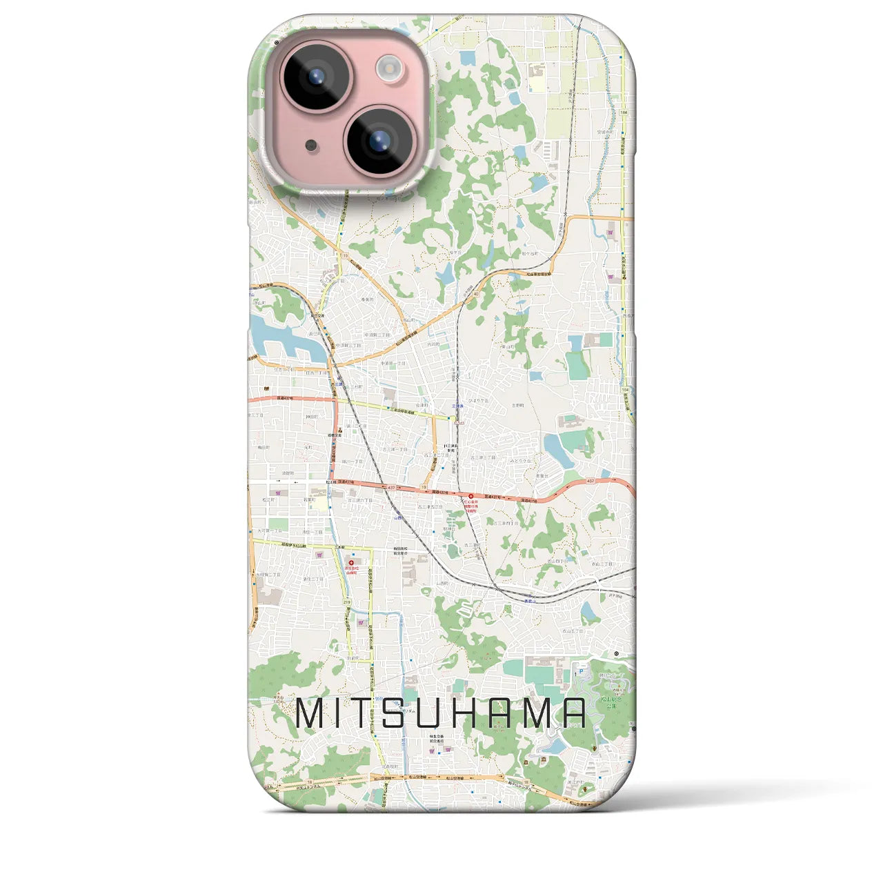 【三津浜(愛媛県)】地図柄iPhoneケース(バックカバータイプ)