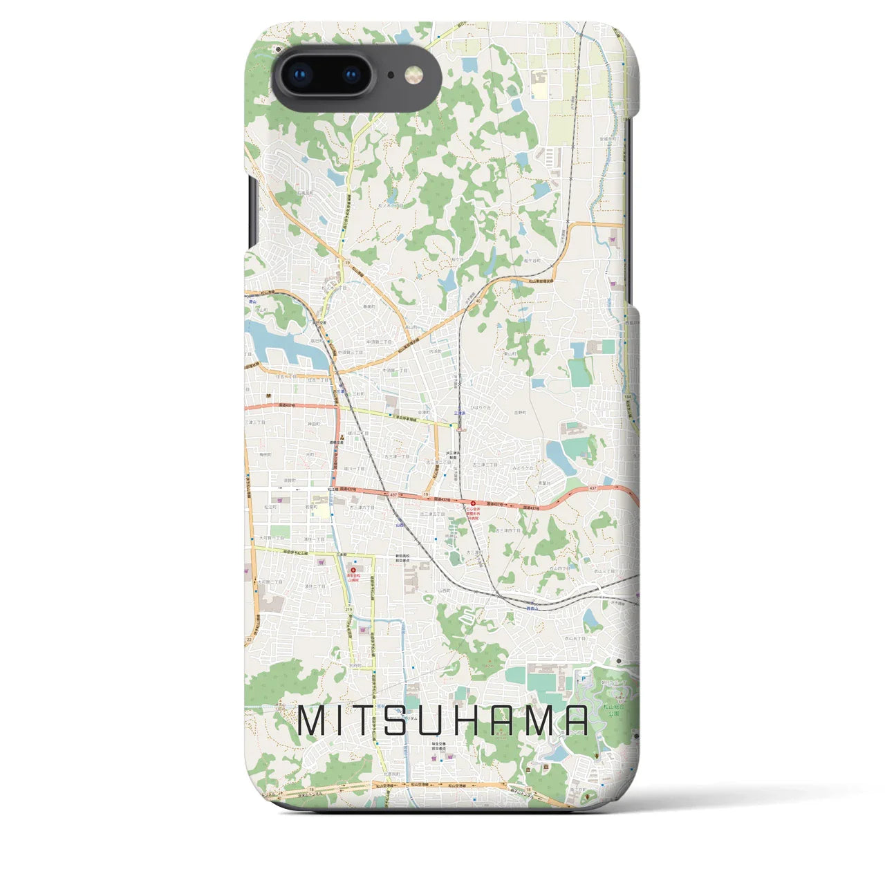【三津浜(愛媛県)】地図柄iPhoneケース(バックカバータイプ)