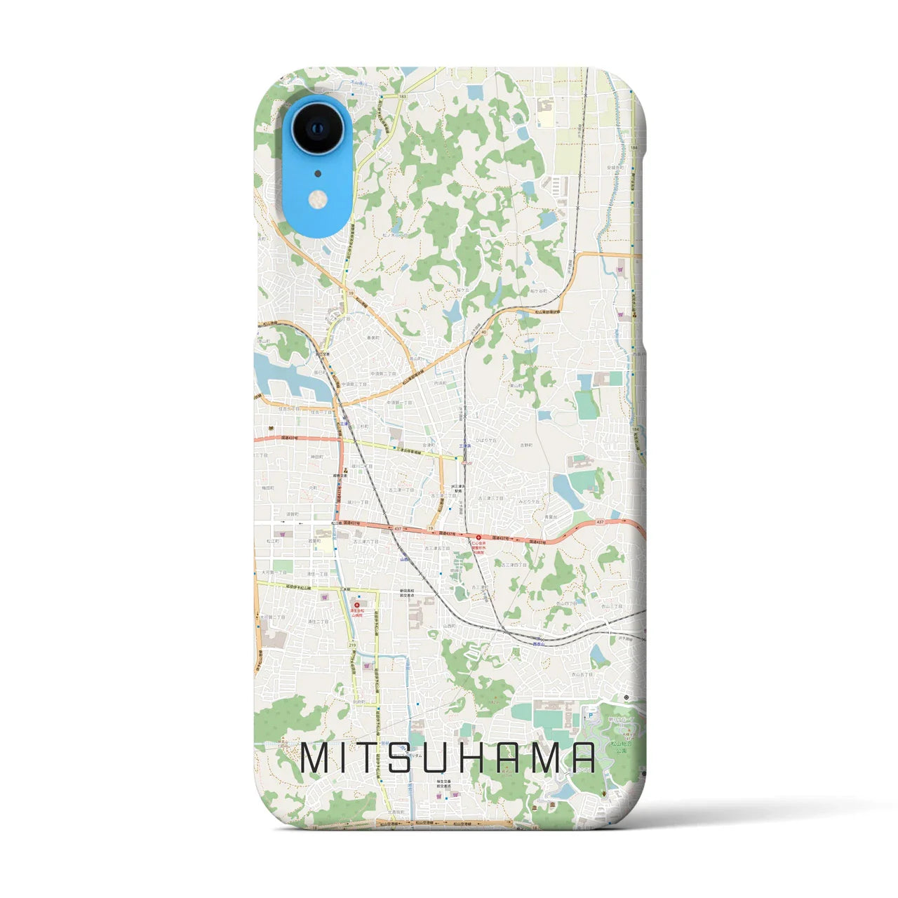 【三津浜(愛媛県)】地図柄iPhoneケース(バックカバータイプ)