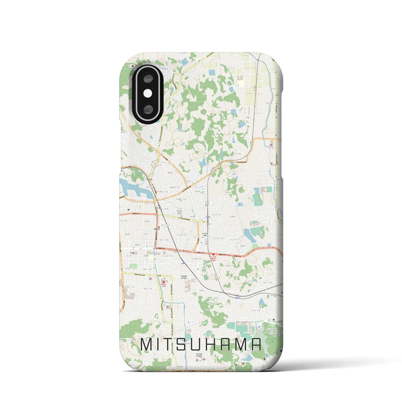 【三津浜(愛媛県)】地図柄iPhoneケース(バックカバータイプ)