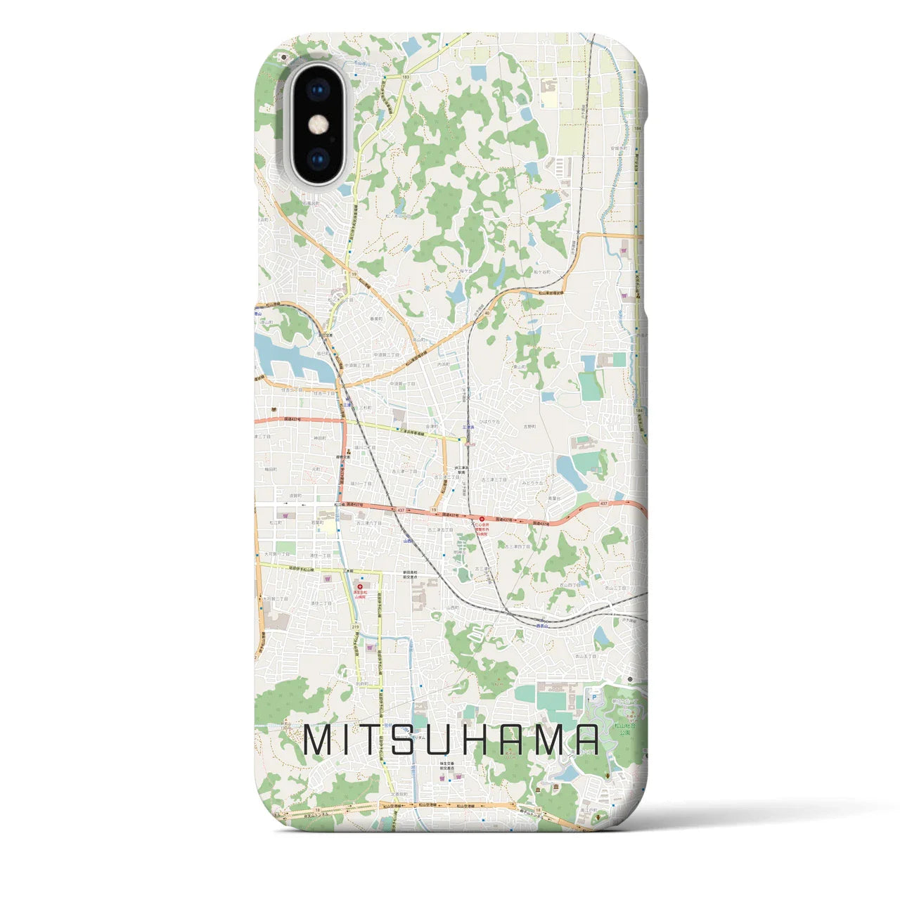 【三津浜(愛媛県)】地図柄iPhoneケース(バックカバータイプ)