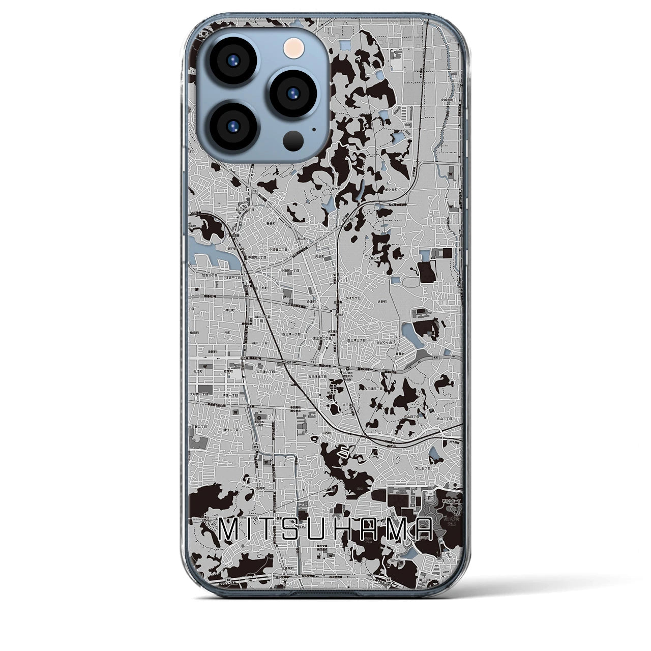 【三津浜(愛媛県)】地図柄iPhoneケース(クリアタイプ)