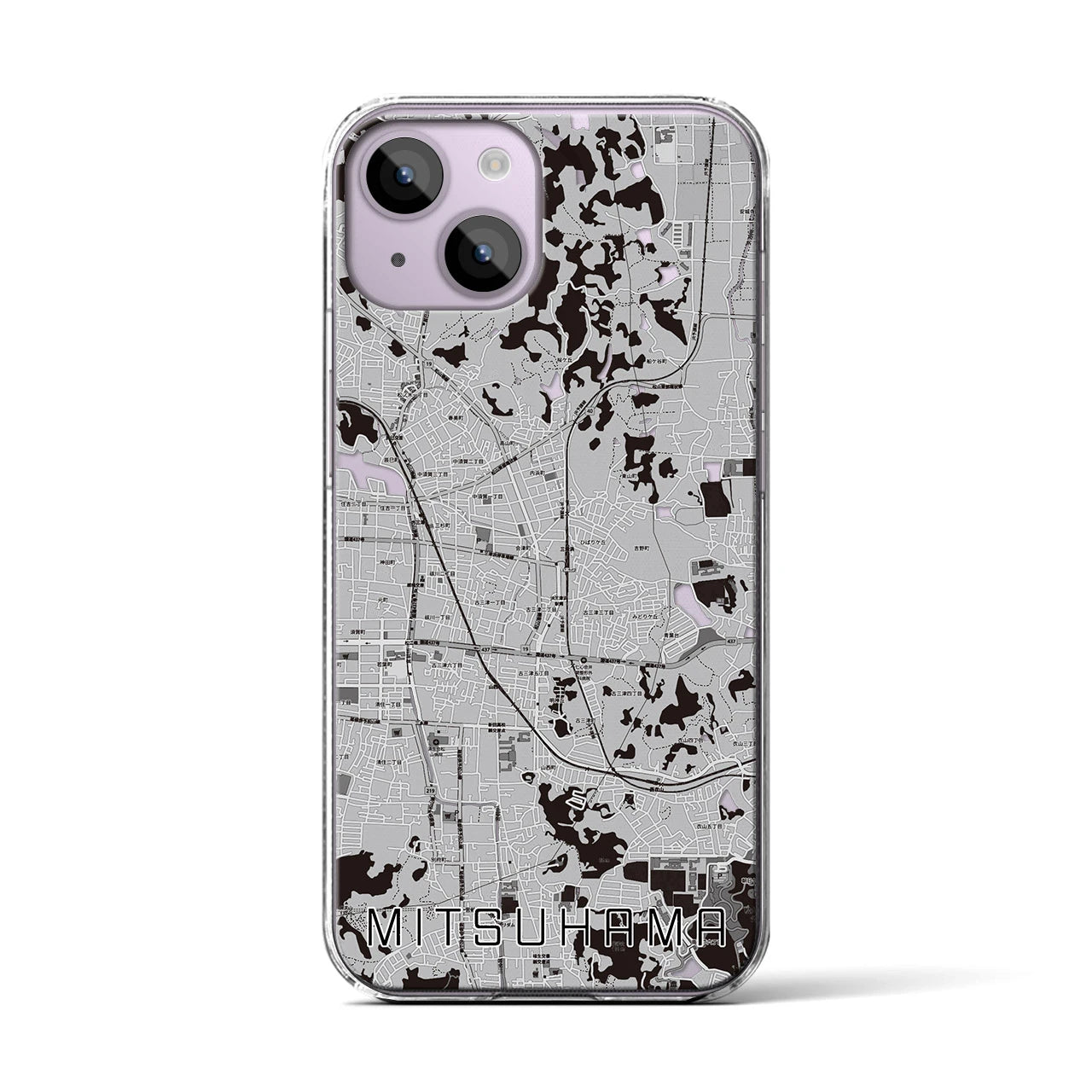 【三津浜(愛媛県)】地図柄iPhoneケース(クリアタイプ)