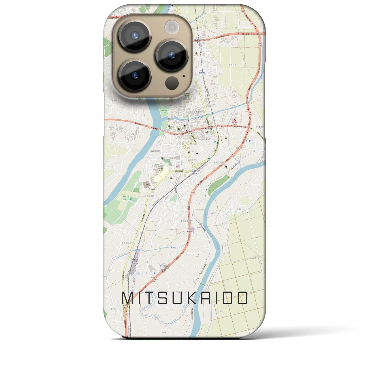 【水海道(茨城県)】地図柄iPhoneケース(バックカバータイプ)
