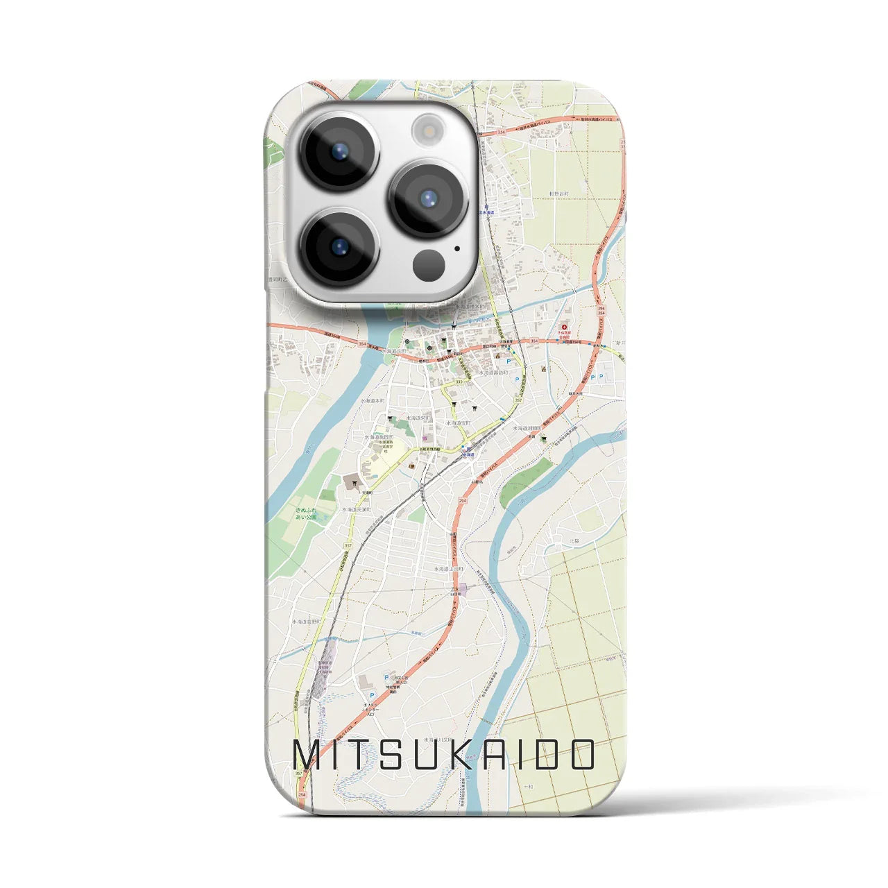 【水海道(茨城県)】地図柄iPhoneケース(バックカバータイプ)