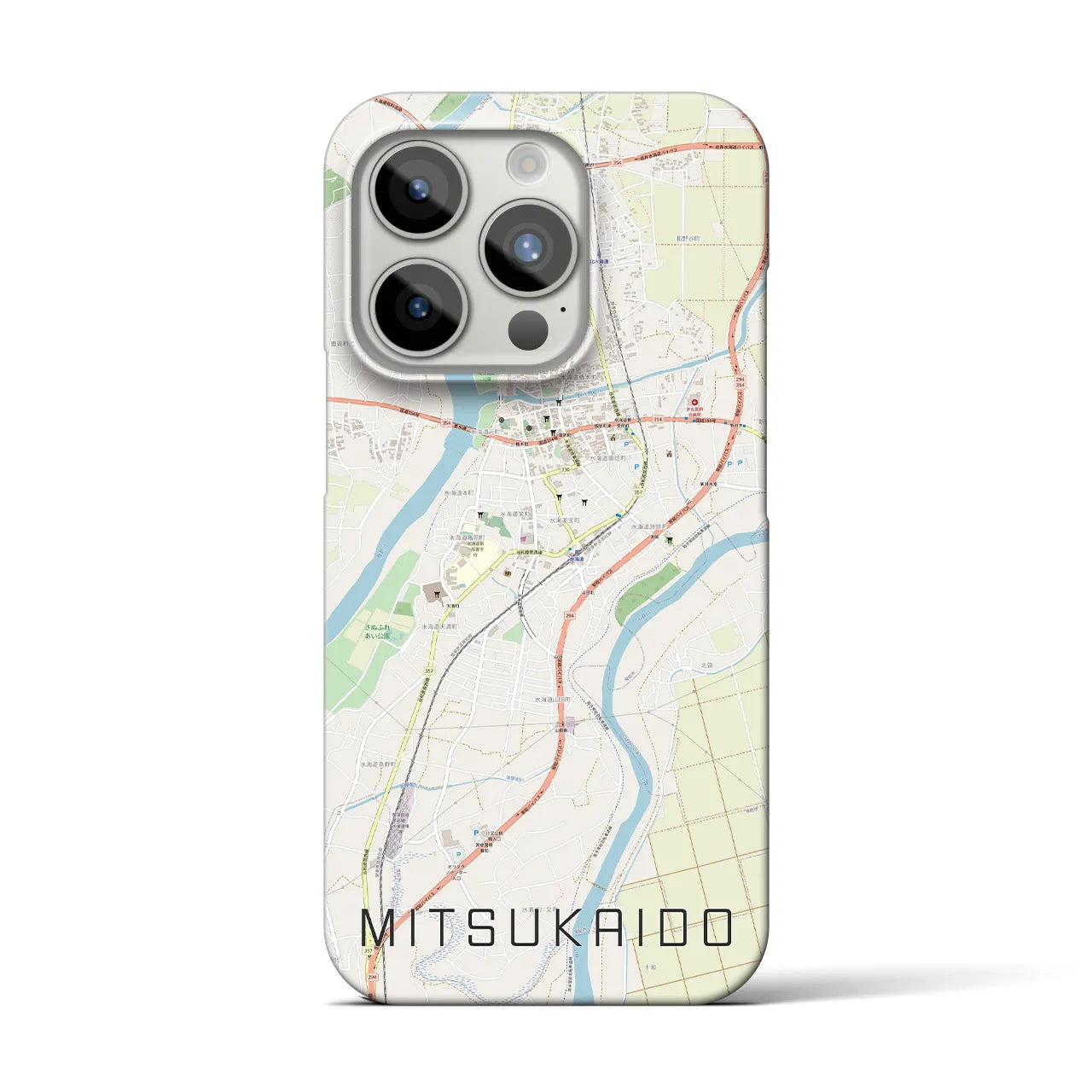 【水海道(茨城県)】地図柄iPhoneケース(バックカバータイプ)