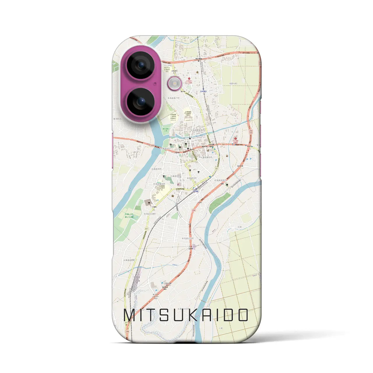 【水海道(茨城県)】地図柄iPhoneケース(バックカバータイプ)