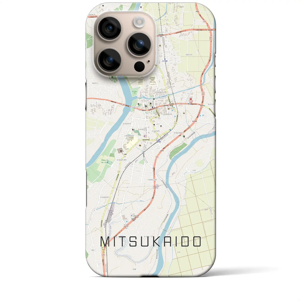 【水海道(茨城県)】地図柄iPhoneケース(バックカバータイプ)