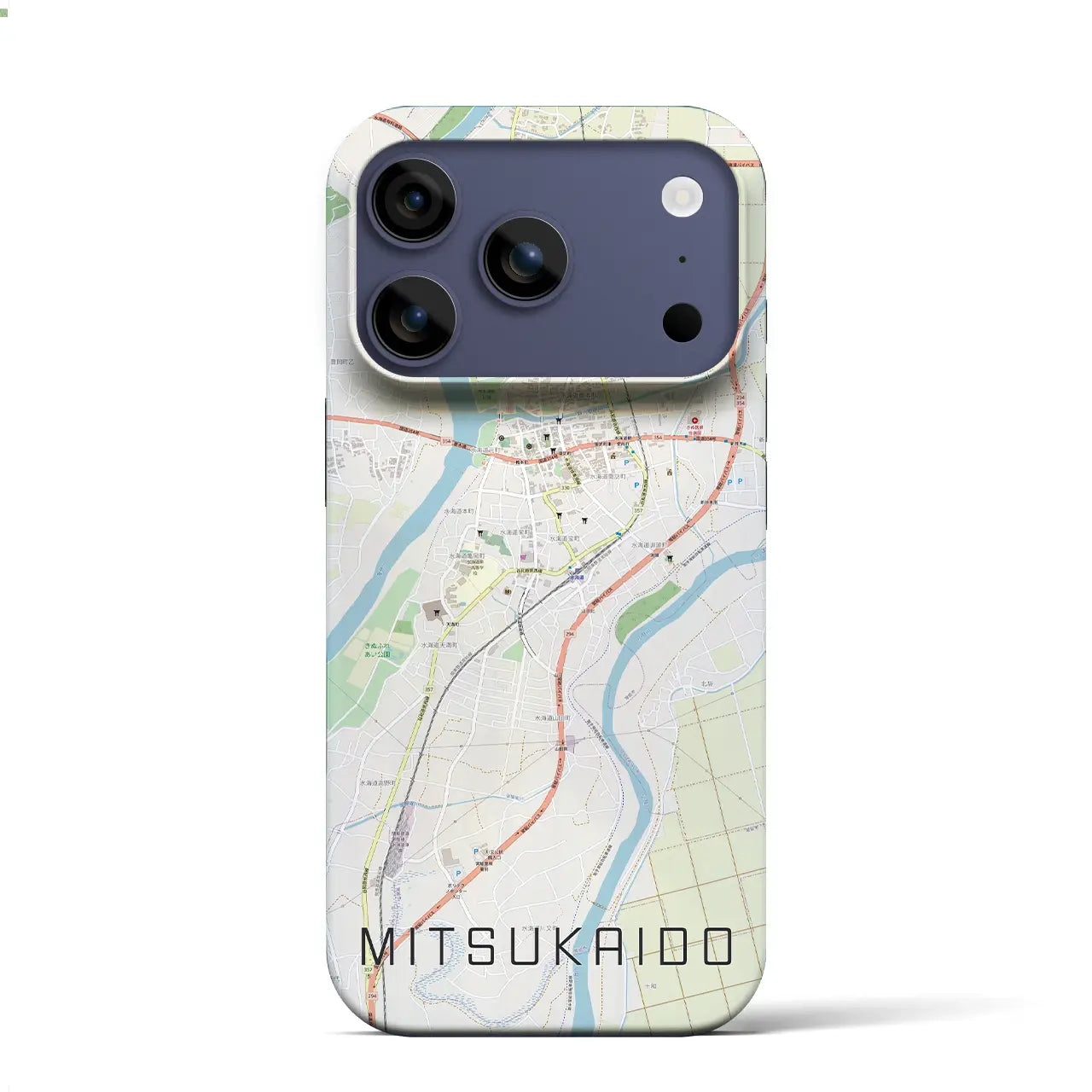【水海道(茨城県)】地図柄iPhoneケース(バックカバータイプ)