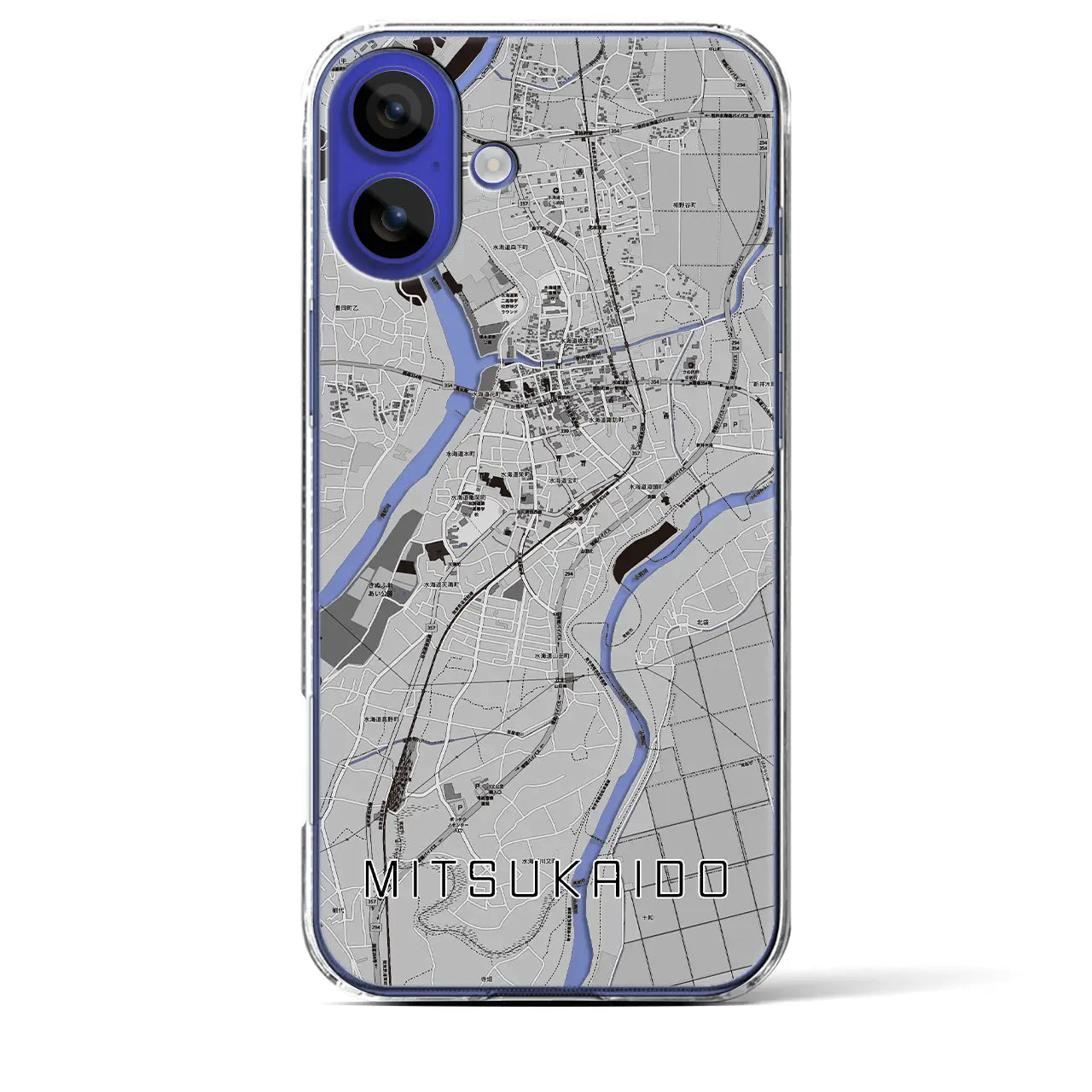 【水海道(茨城県)】地図柄iPhoneケース(クリアタイプ)