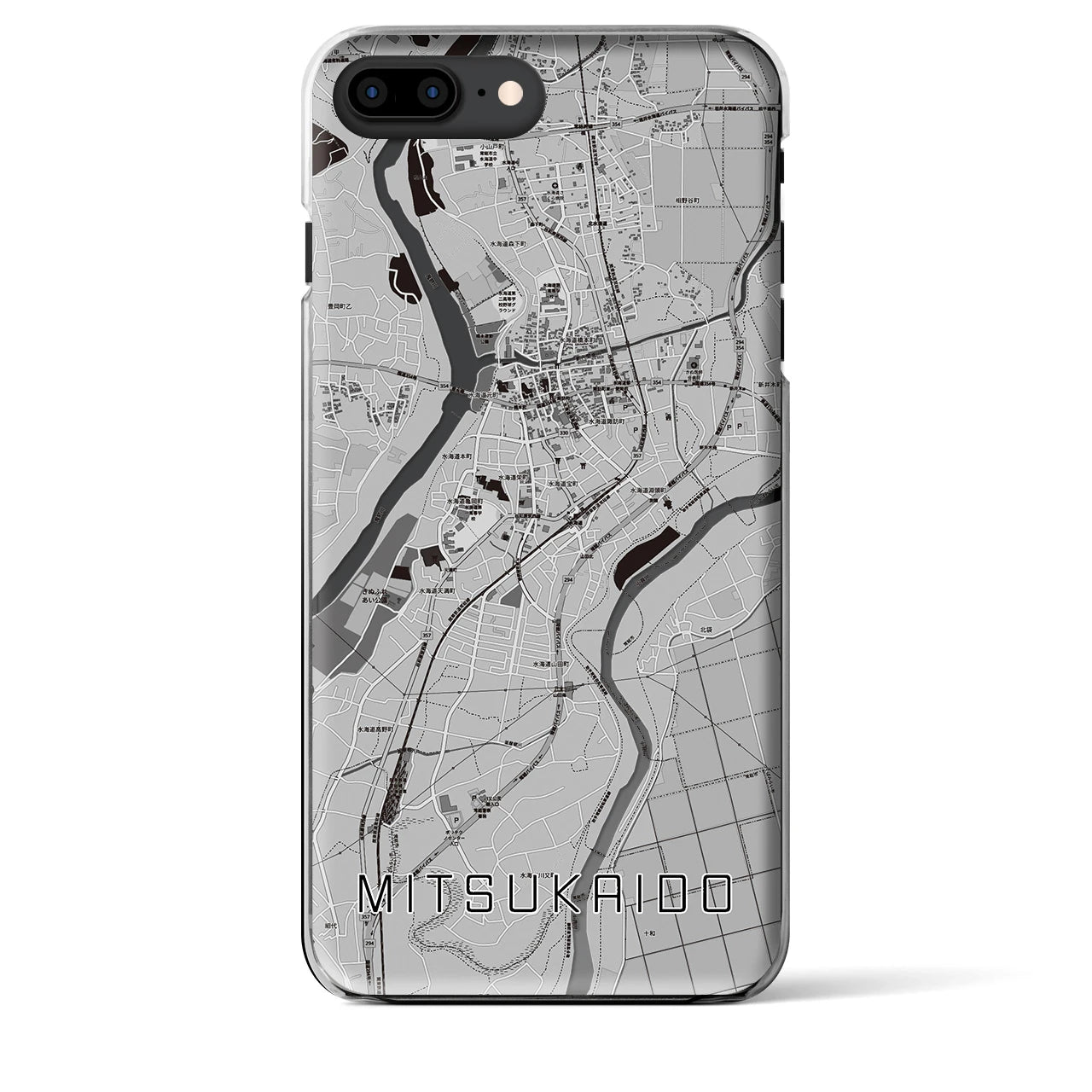 【水海道(茨城県)】地図柄iPhoneケース(クリアタイプ)