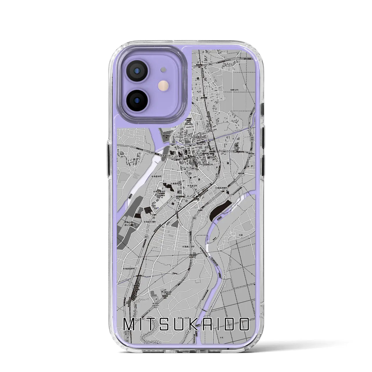 【水海道(茨城県)】地図柄iPhoneケース(MagSafeタイプ)