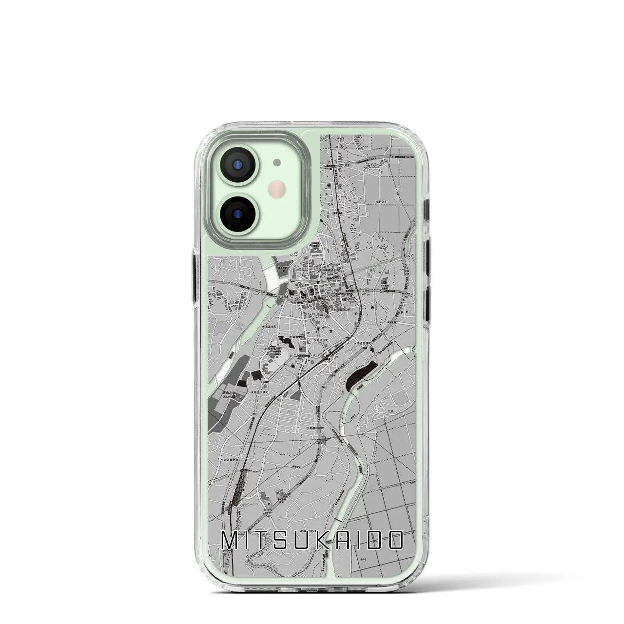 【水海道(茨城県)】地図柄iPhoneケース(MagSafeタイプ)