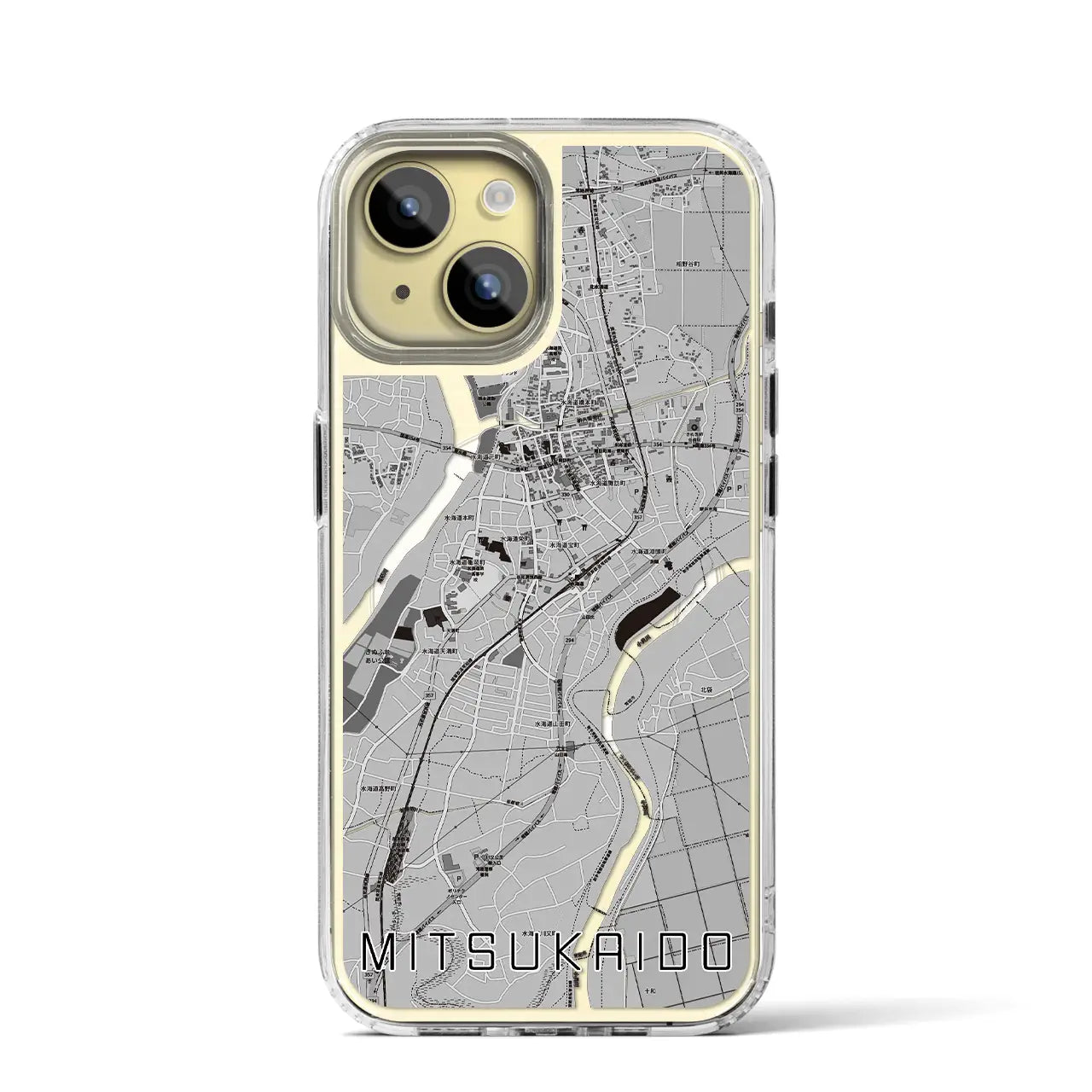 【水海道(茨城県)】地図柄iPhoneケース(MagSafeタイプ)