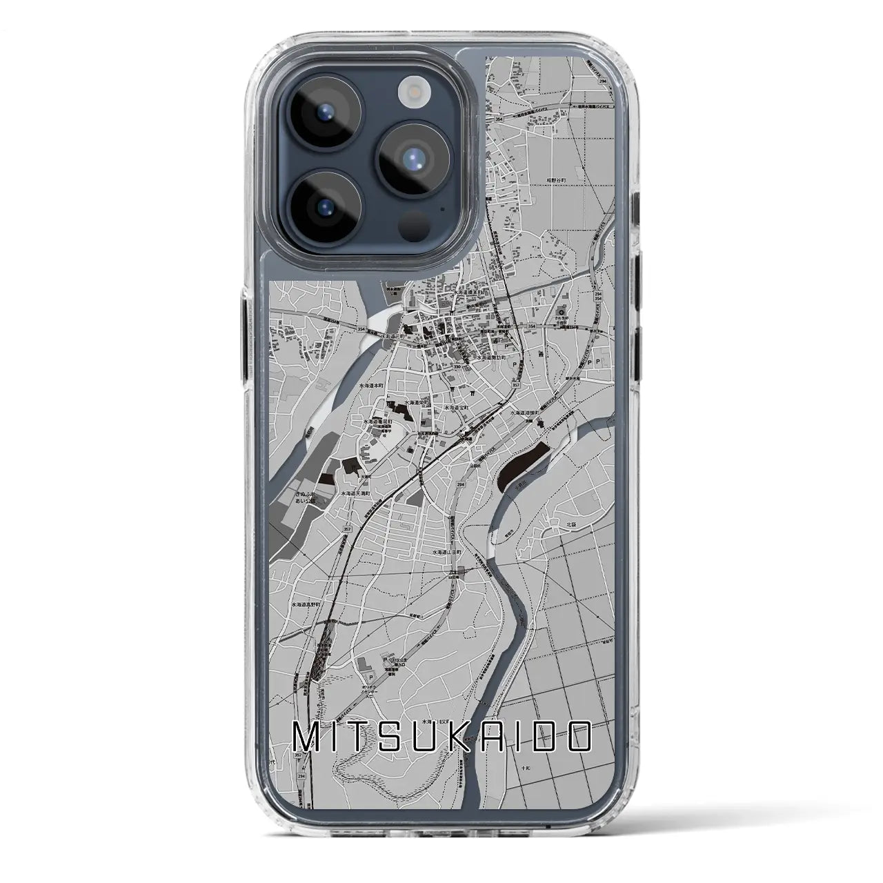【水海道(茨城県)】地図柄iPhoneケース(MagSafeタイプ)