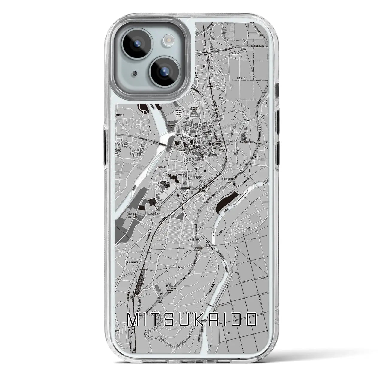 【水海道(茨城県)】地図柄iPhoneケース(MagSafeタイプ)