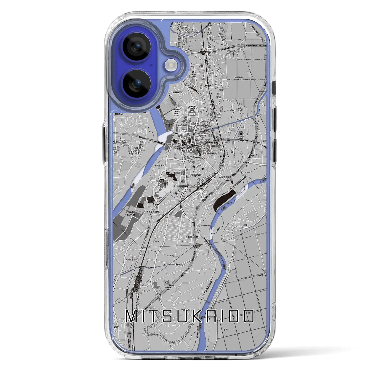 【水海道(茨城県)】地図柄iPhoneケース(MagSafeタイプ)