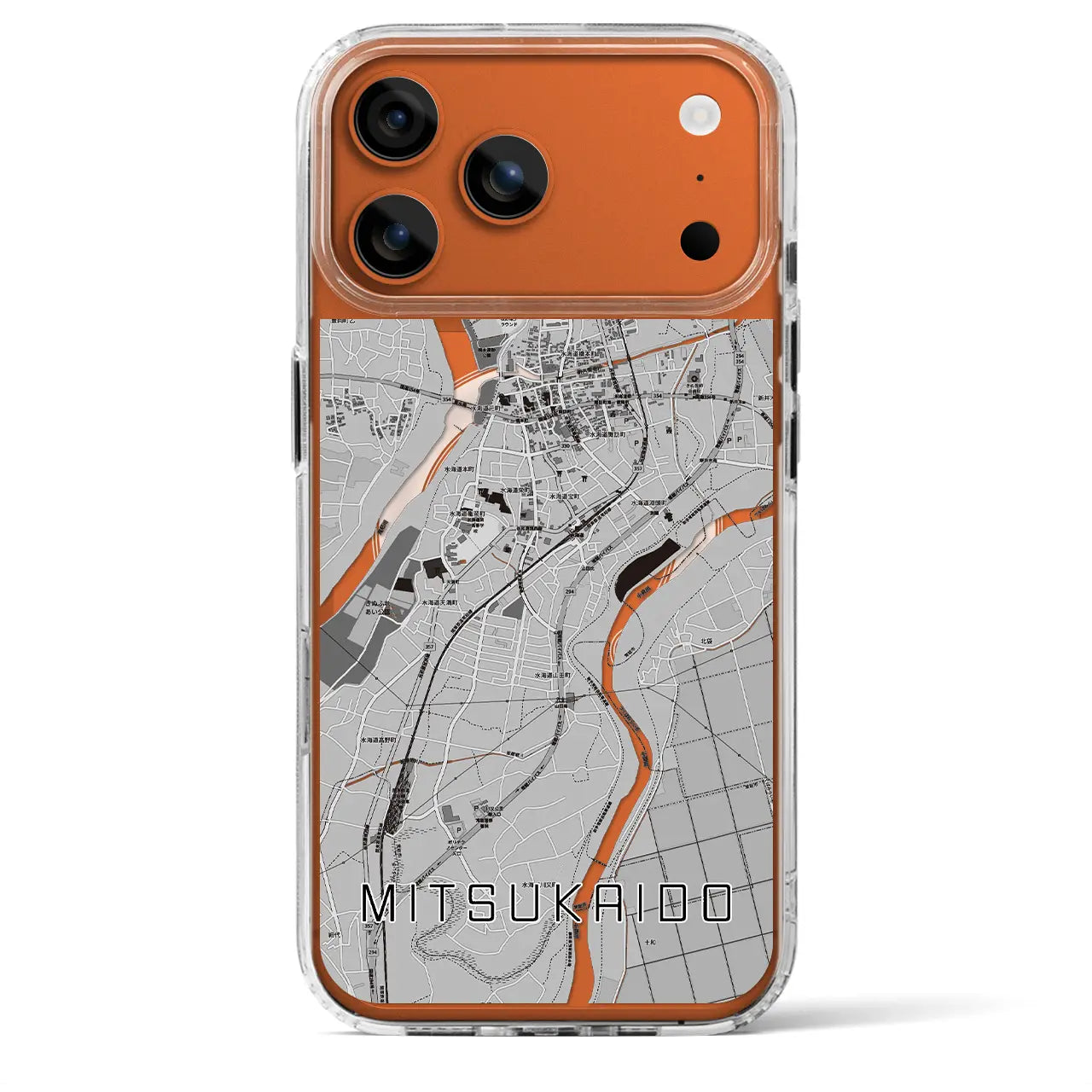 【水海道(茨城県)】地図柄iPhoneケース(MagSafeタイプ)