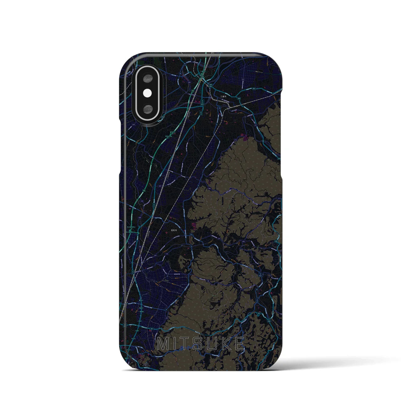 【見附(新潟県)】地図柄iPhoneケース(バックカバータイプ)