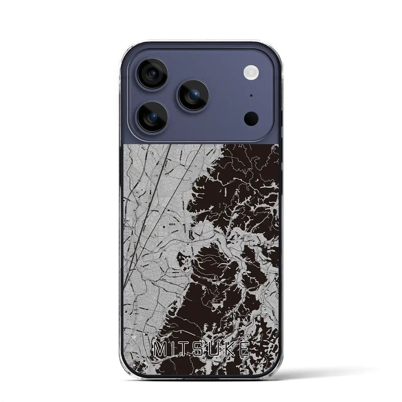 【見附(新潟県)】地図柄iPhoneケース(クリアタイプ)モノトーン・iPhone 17 Pro Max 用