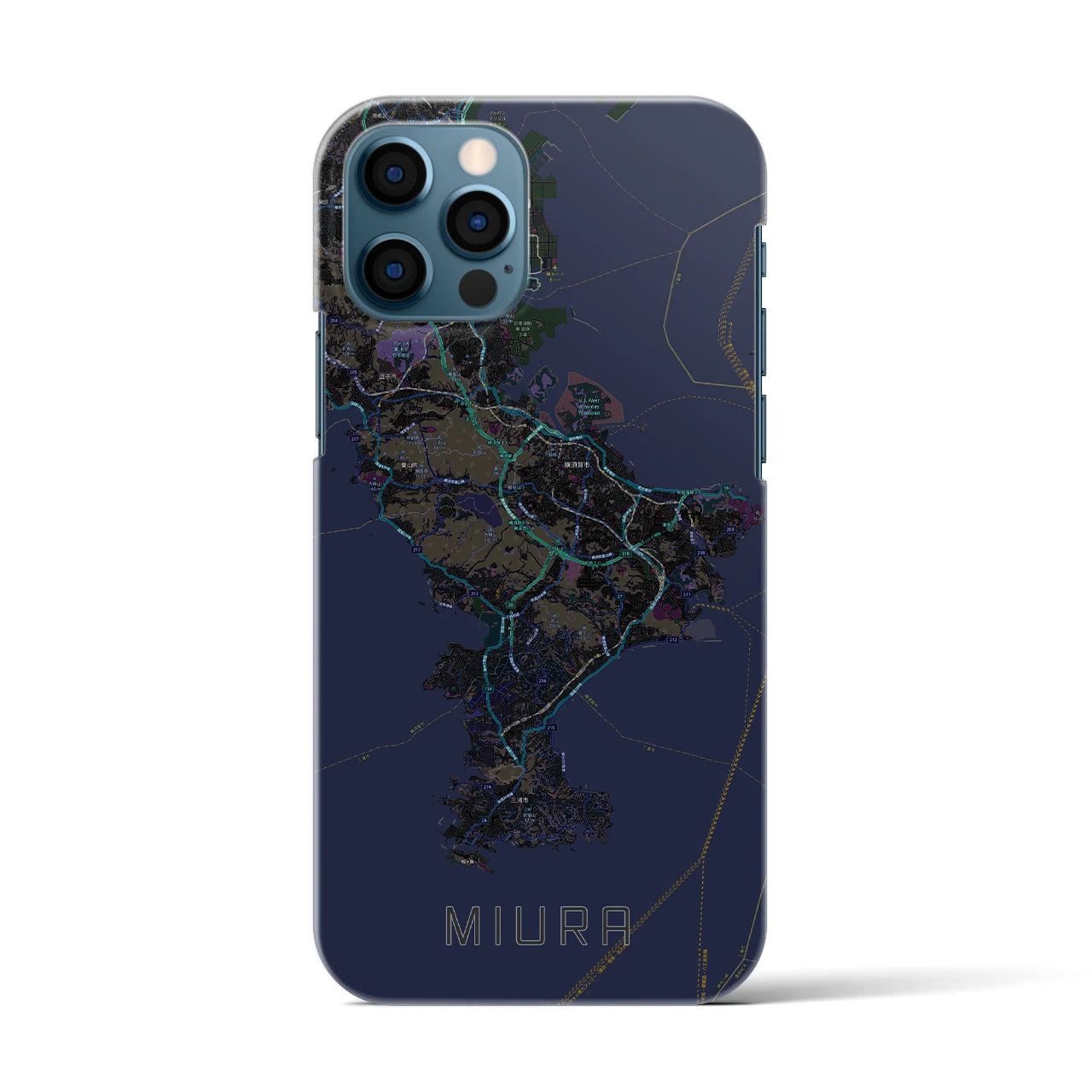 【三浦2(神奈川県)】地図柄iPhoneケース(バックカバータイプ)