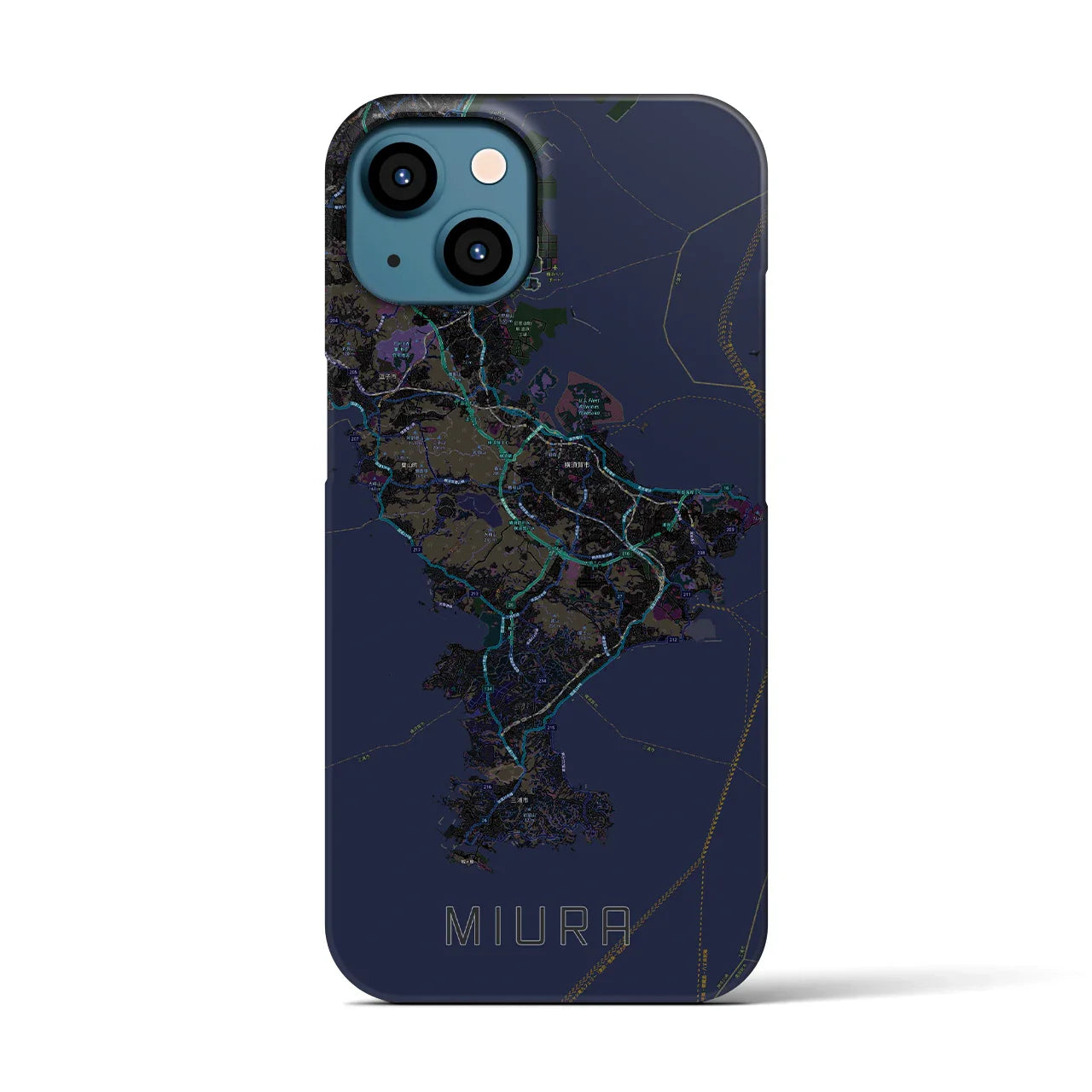 【三浦2(神奈川県)】地図柄iPhoneケース(バックカバータイプ)