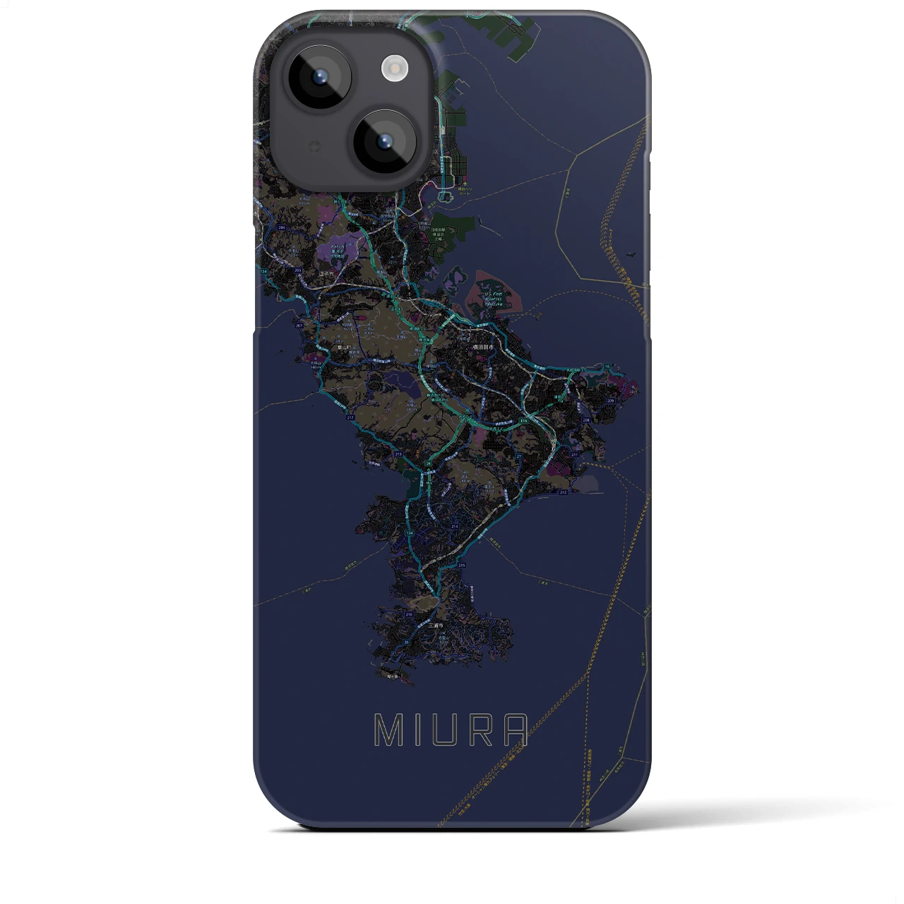 【三浦2(神奈川県)】地図柄iPhoneケース(バックカバータイプ)