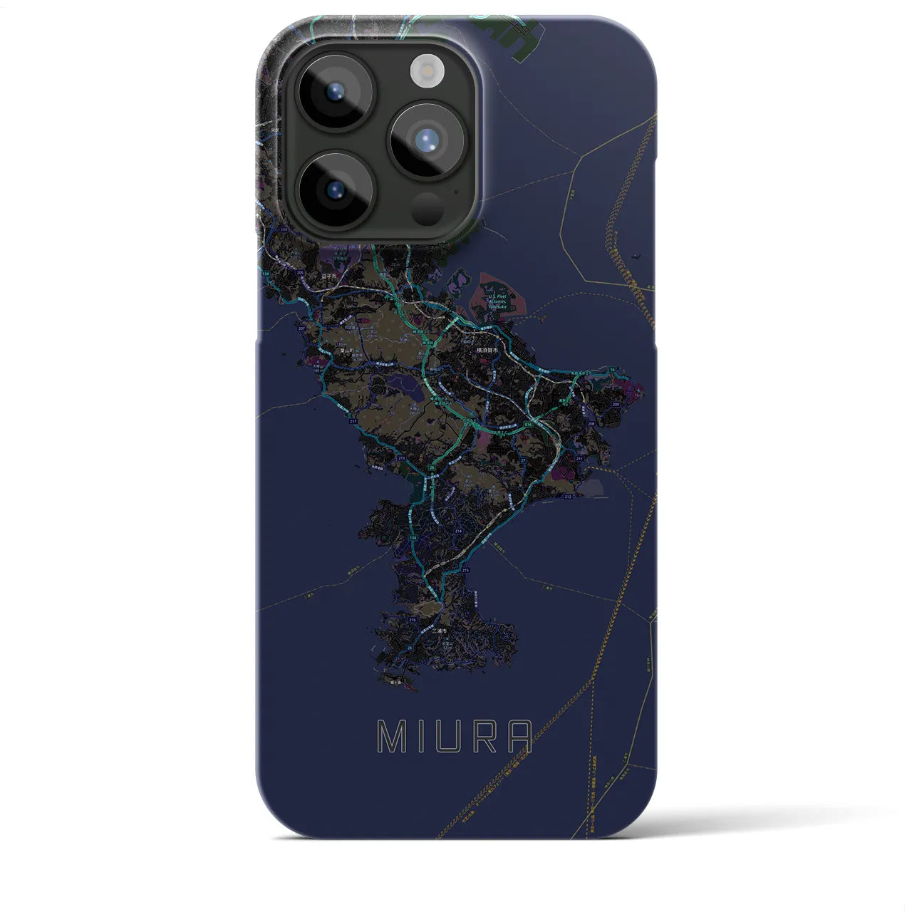 【三浦2(神奈川県)】地図柄iPhoneケース(バックカバータイプ)