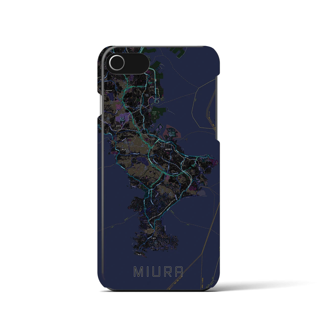 【三浦2(神奈川県)】地図柄iPhoneケース(バックカバータイプ)