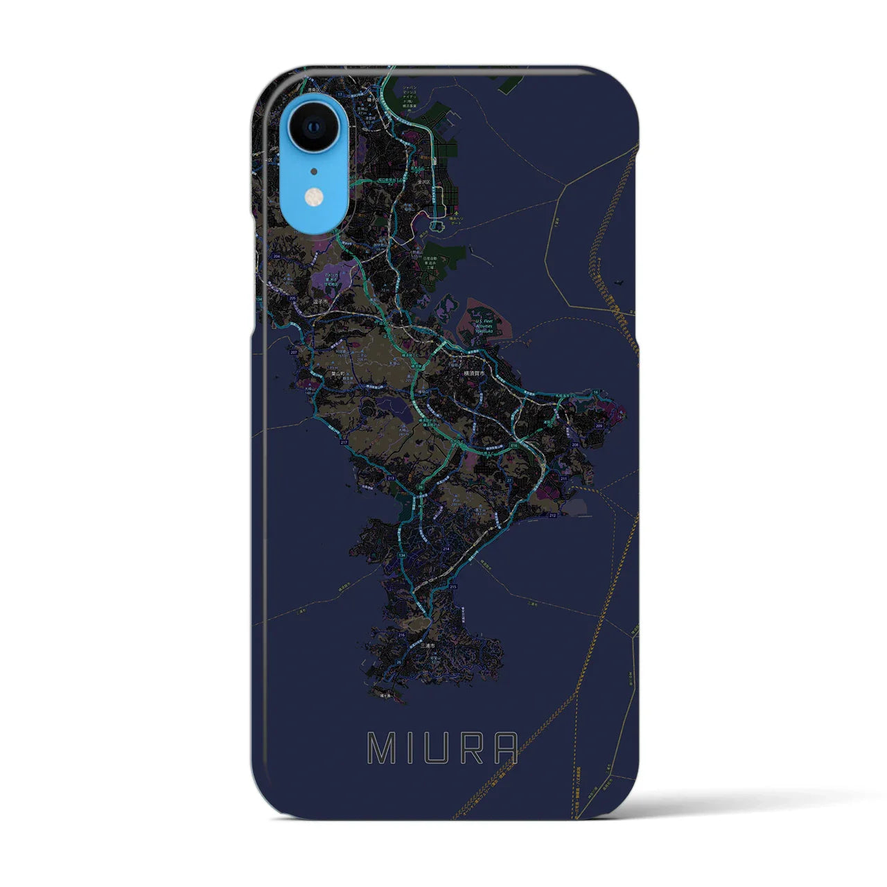 【三浦2(神奈川県)】地図柄iPhoneケース(バックカバータイプ)