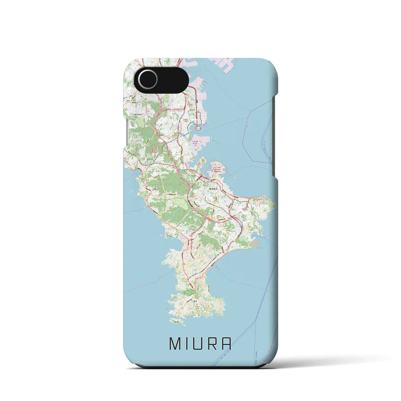 【三浦2(神奈川県)】地図柄iPhoneケース(バックカバータイプ)