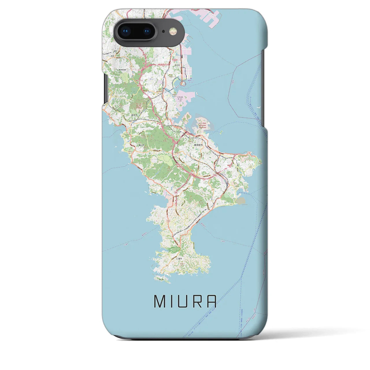 【三浦2(神奈川県)】地図柄iPhoneケース(バックカバータイプ)