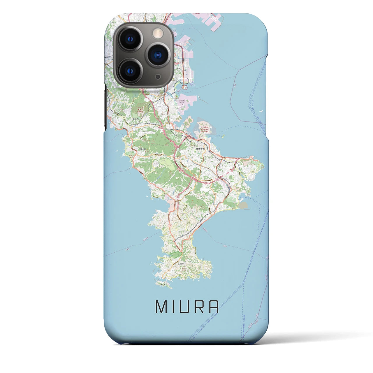 【三浦2(神奈川県)】地図柄iPhoneケース(バックカバータイプ)