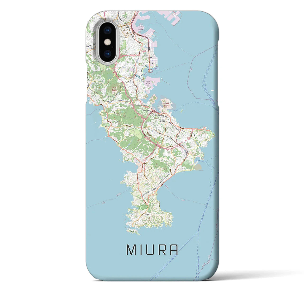 【三浦2(神奈川県)】地図柄iPhoneケース(バックカバータイプ)