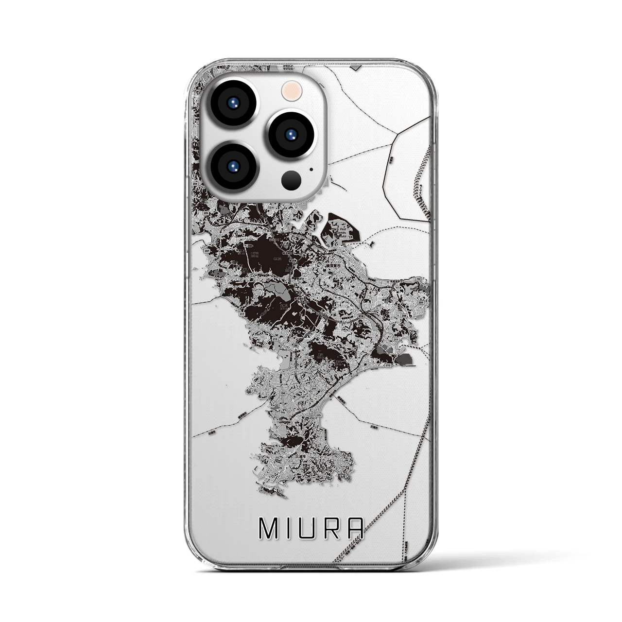 【三浦2(神奈川県)】地図柄iPhoneケース(クリアタイプ)