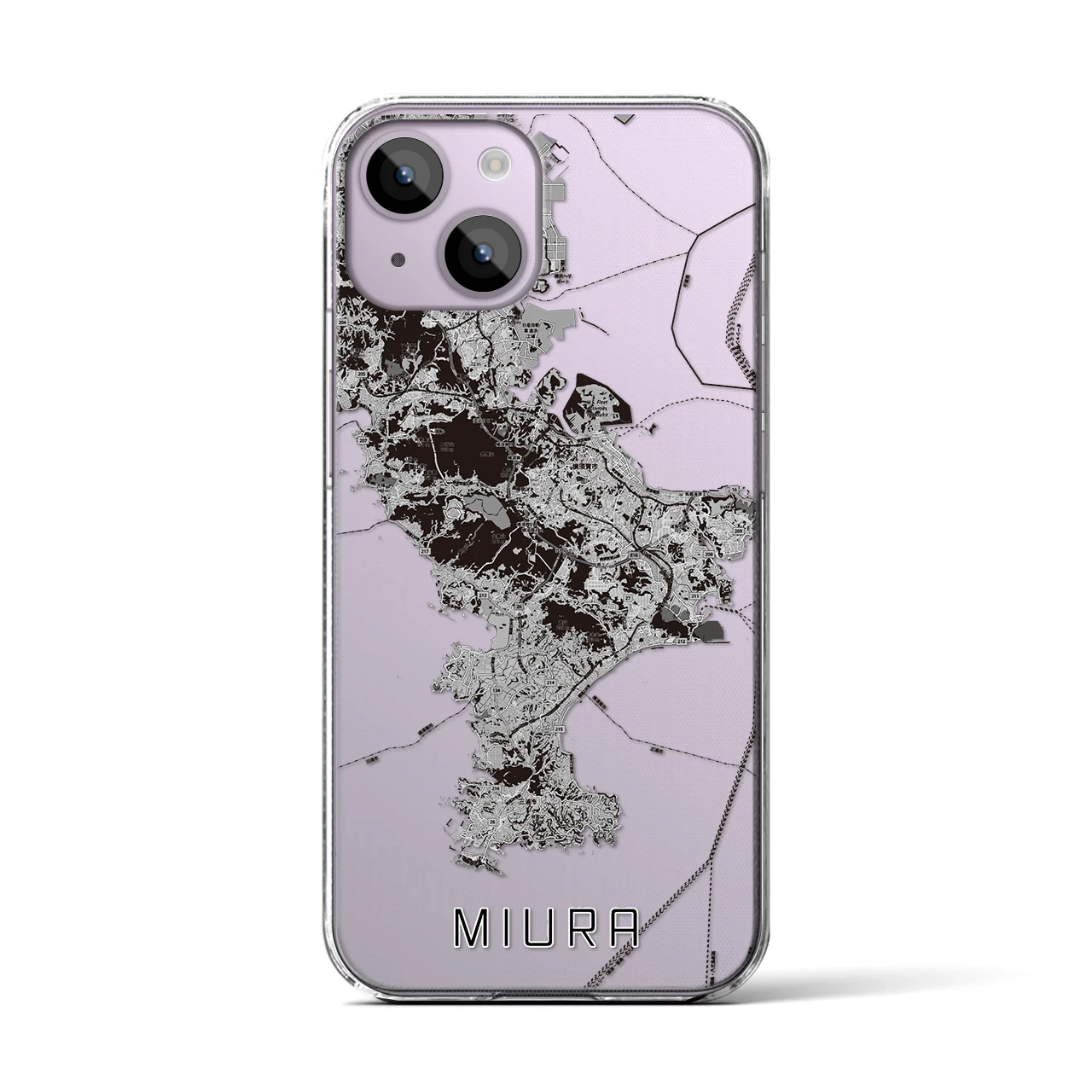 【三浦2(神奈川県)】地図柄iPhoneケース(クリアタイプ)