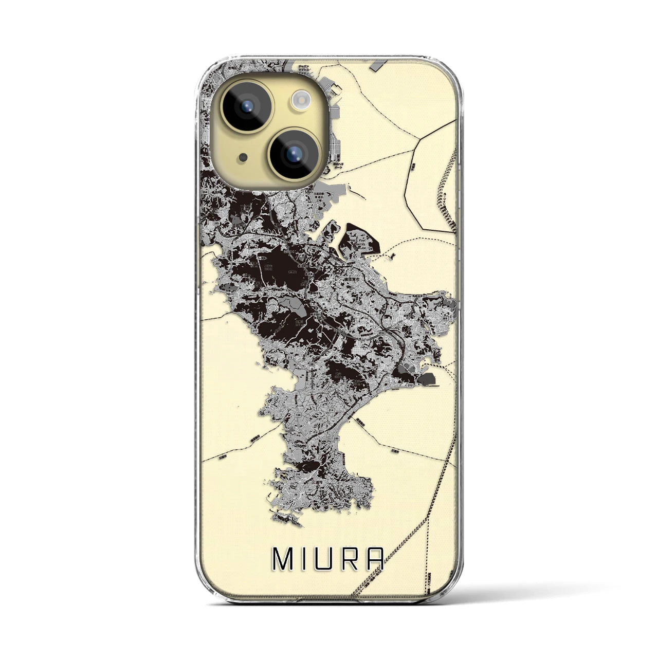 【三浦2(神奈川県)】地図柄iPhoneケース(クリアタイプ)