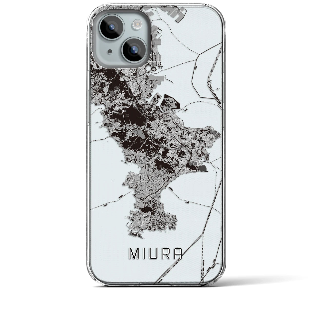 【三浦2(神奈川県)】地図柄iPhoneケース(クリアタイプ)