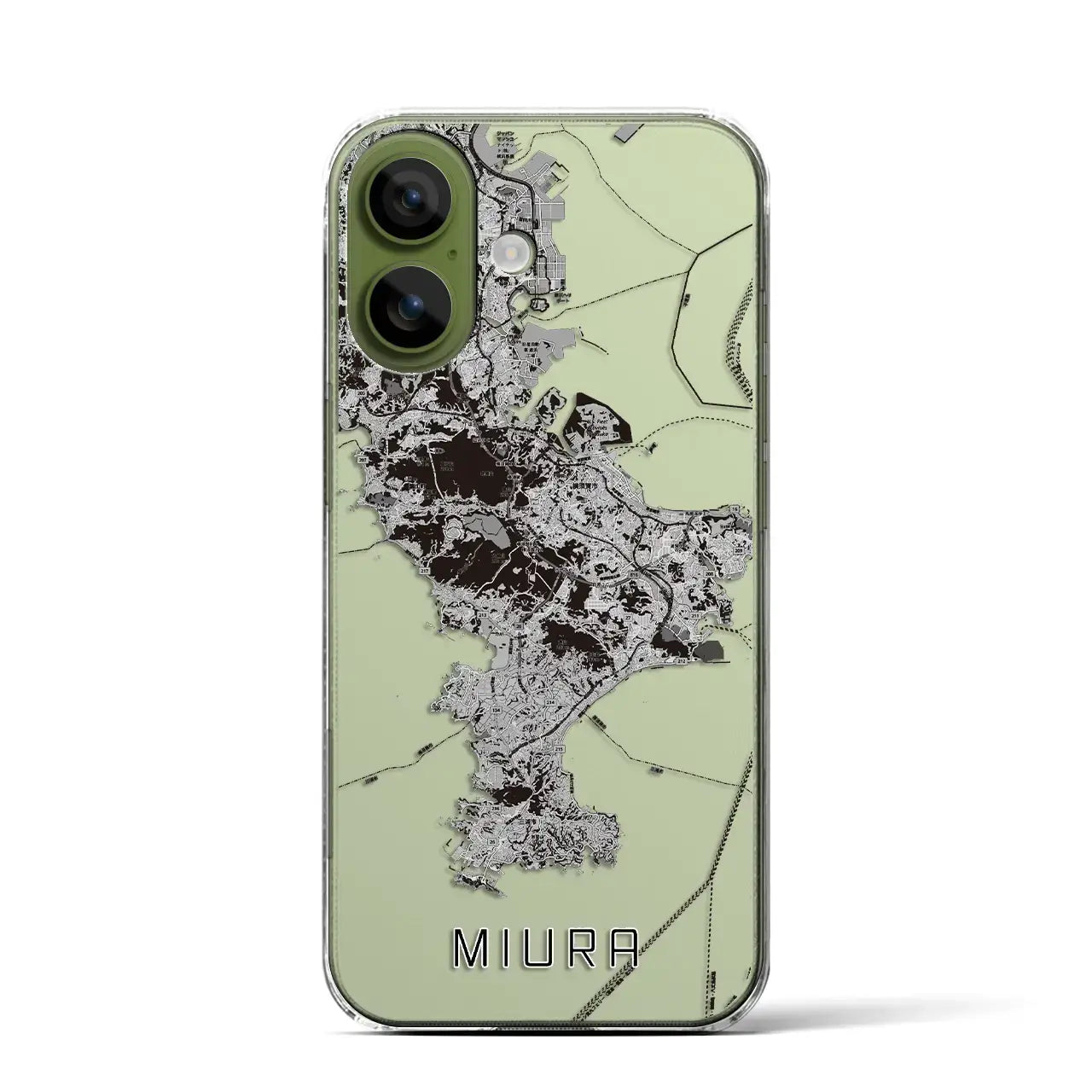 【三浦2(神奈川県)】地図柄iPhoneケース(クリアタイプ)モノトーン・iPhone 17 Pro Max 用