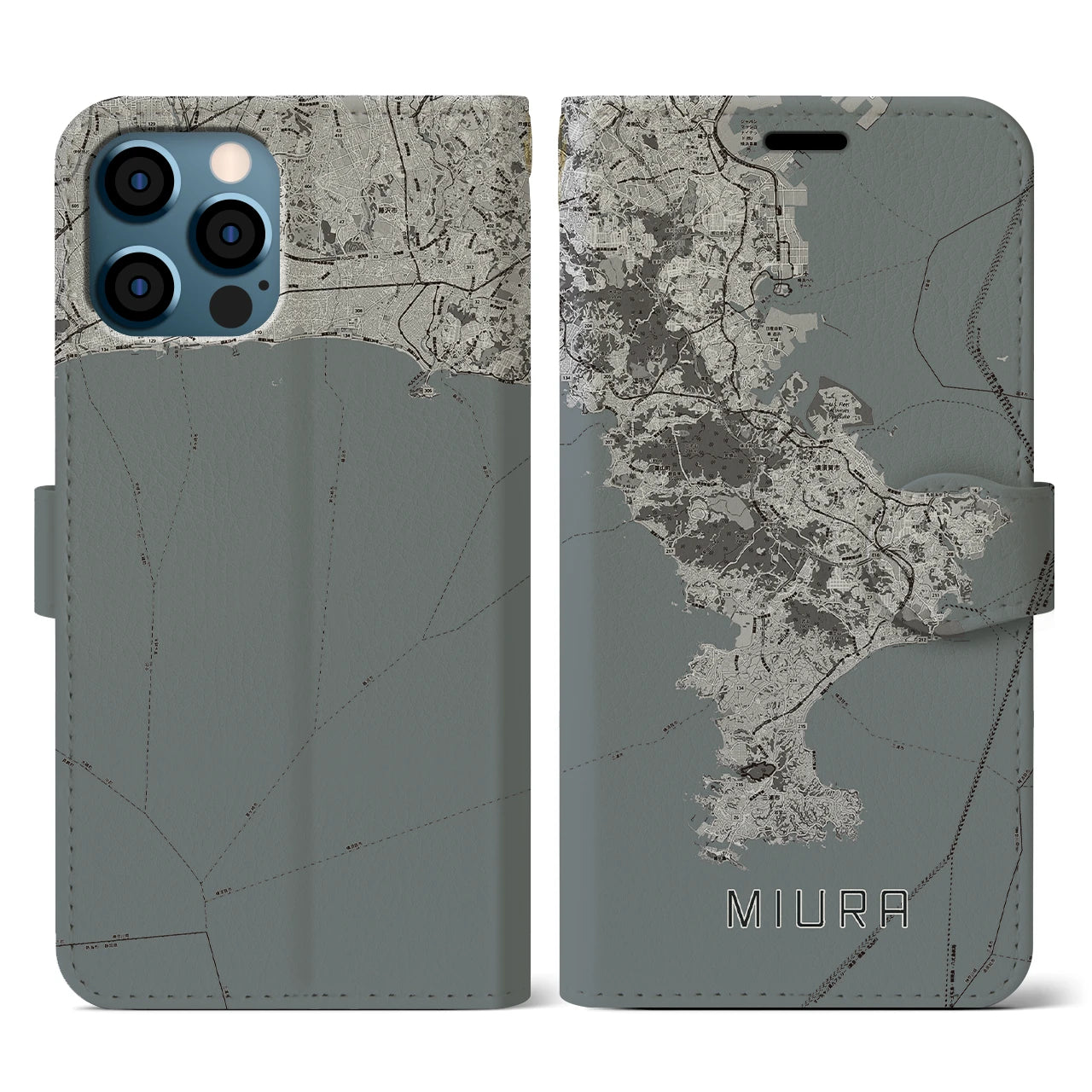 【三浦2(神奈川県)】地図柄iPhoneケース(手帳タイプ)