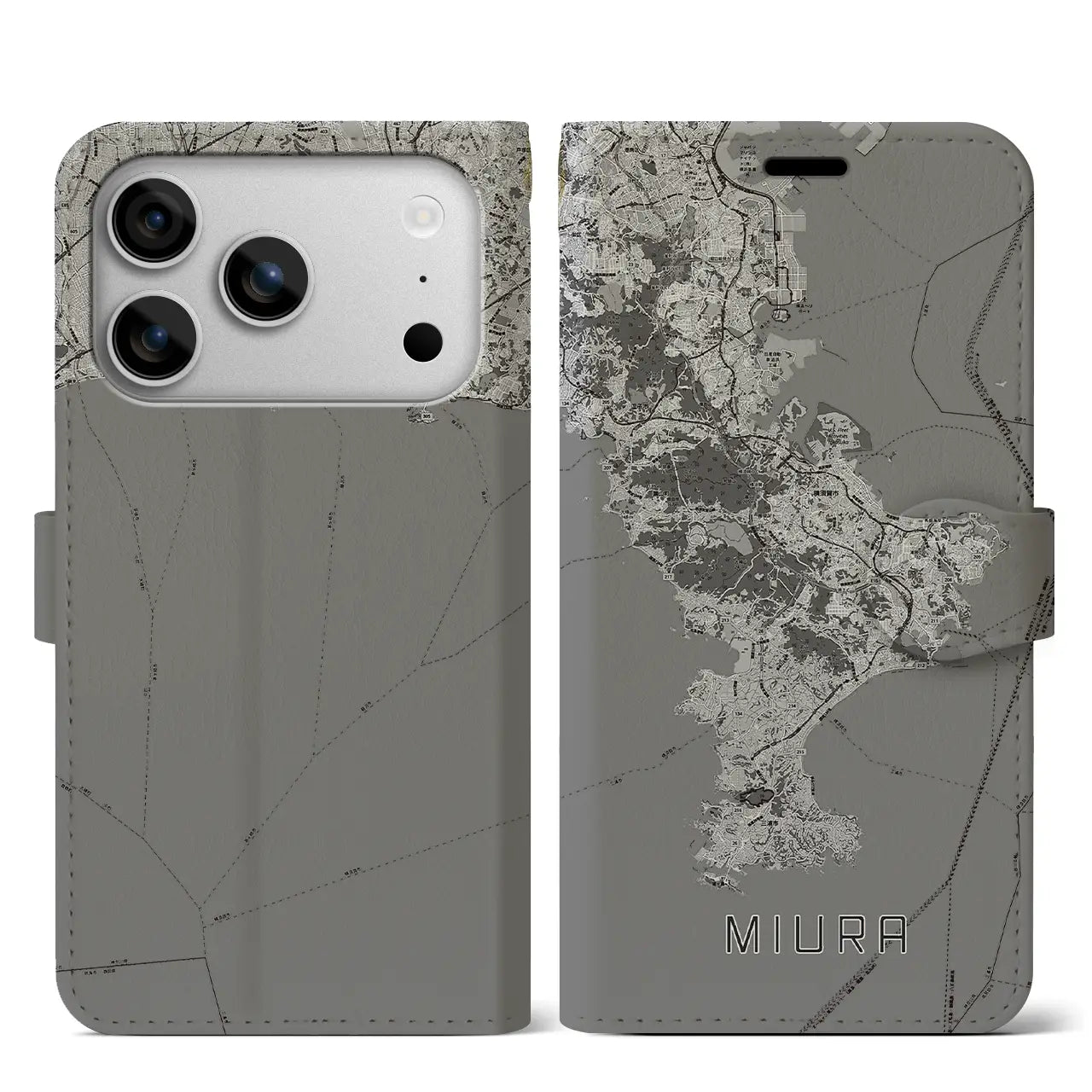 【三浦2(神奈川県)】地図柄iPhoneケース(手帳タイプ)