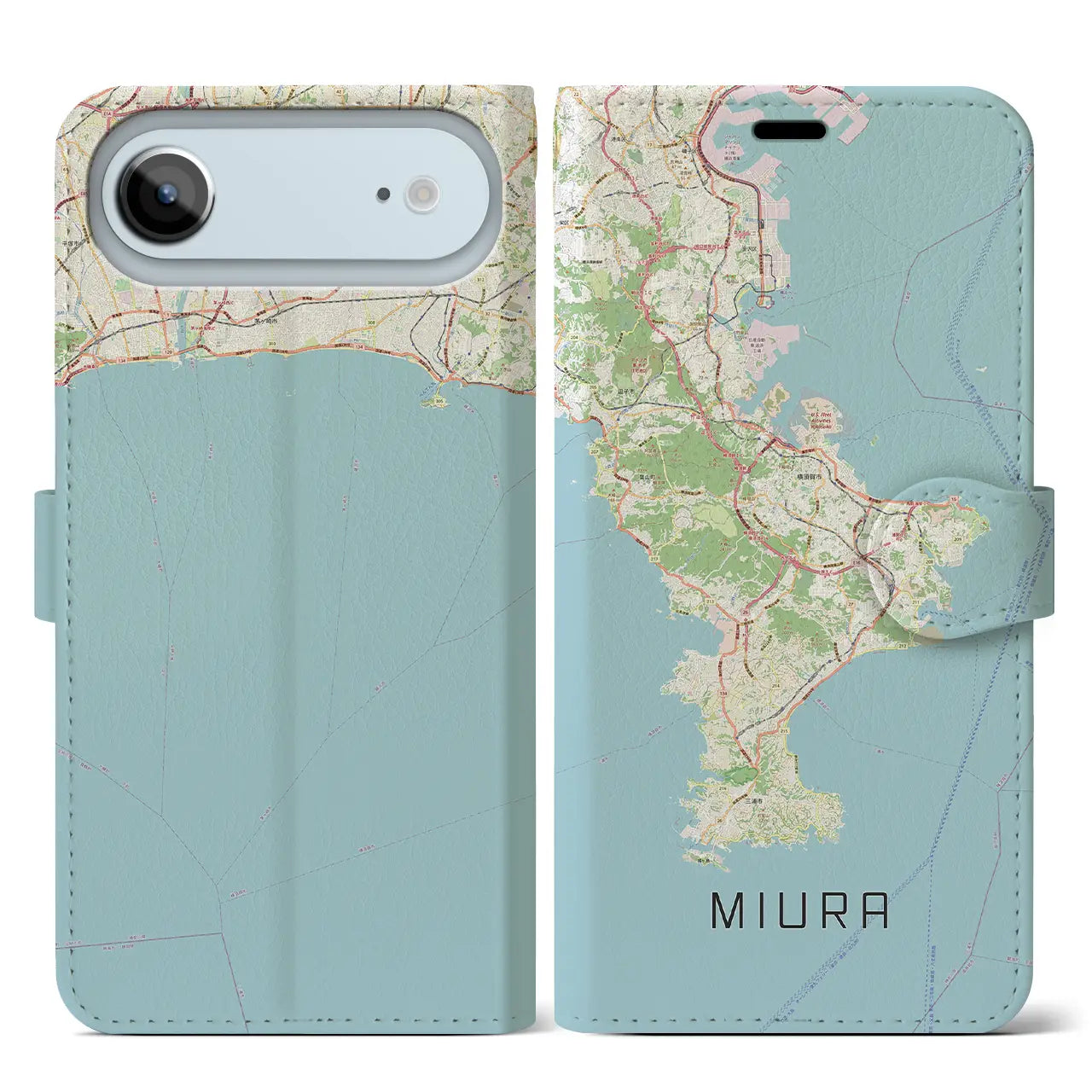 【三浦2(神奈川県)】地図柄iPhoneケース(手帳タイプ)