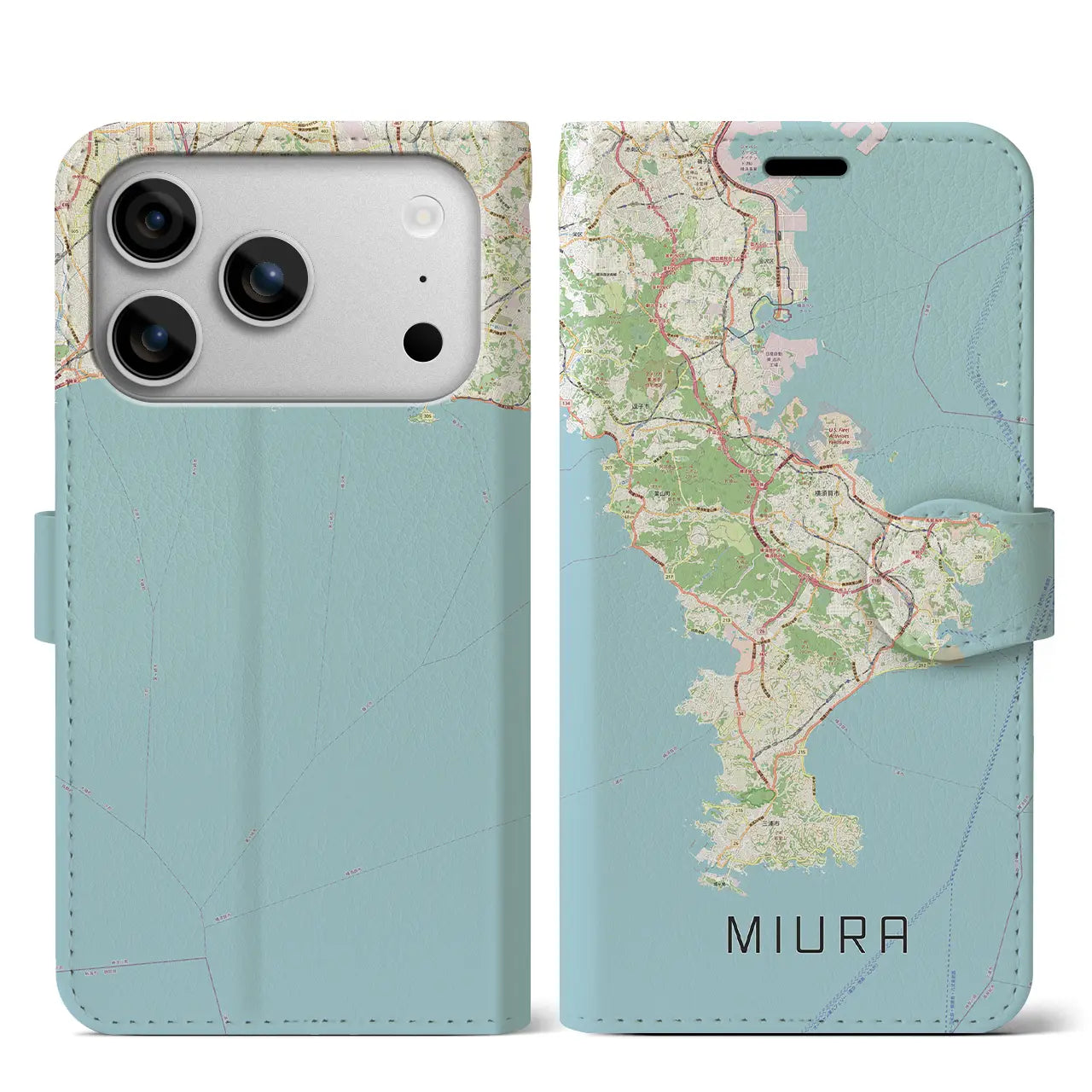 【三浦2(神奈川県)】地図柄iPhoneケース(手帳タイプ)